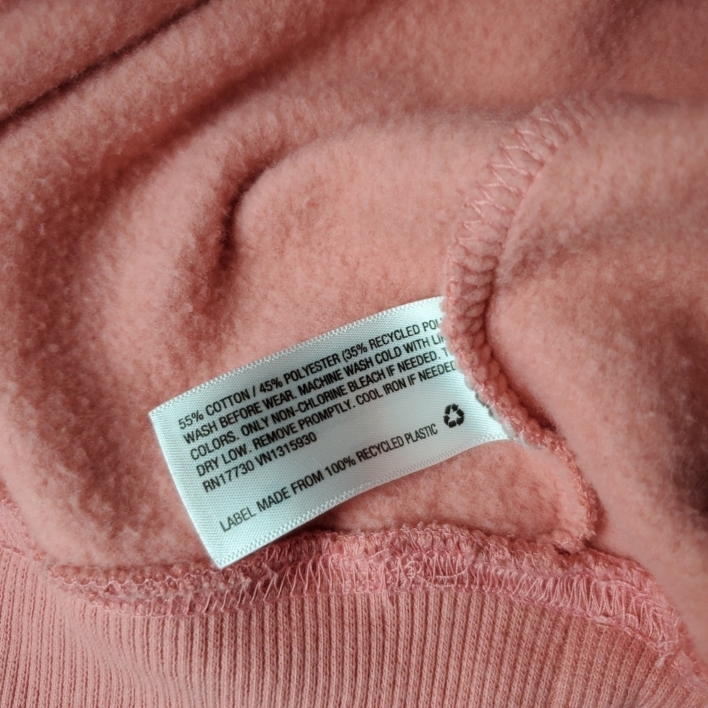 Wild Fable Coral Pink Cropped Drop Shoulder Fleece Pullover Sweatshirt NWOT - Picture 8 of 16
